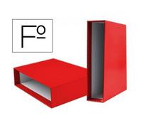 Caja archivador liderpapel de palanca carton folio documenta lomo 75mm color rojo - CZ15