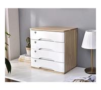 Caja archivadora de madera maciza, gabinete de almacenamiento de escritorio con cerradura de 4 cajones A4 para suministros de oficina, elegante organizador de escritorio para el hogar y la oficina