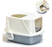 Caja Arena Aseo para Gato Arenero Cubierto Sanitaria con Pala Bandeja Arena para Mascotas Gatos 3 Colores Tamaño XXL