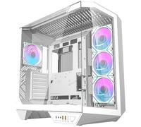 Caja ATX DY470 + 4 ventiladores + soporte para GPU (blanca) - DARKFLASH