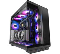 MARS GAMING MC-Rev, Caja Gaming ATX, Doble Cristal Templado, 3X Ventiladores ARGB Invertidos 12cm, Montaje Vertical de Tarjetas Gráficas, Torre PC con Soporte Refrigeración Líquida hasta 360mm, Negro