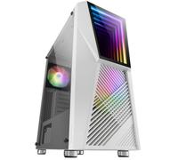 Mars Gaming MC777, Caja PC Gaming ATX, Infinity Mirror ARGB, Cristal Templado, 2X Ventiladores 120mm ARGB, Blanco