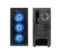 Caja Atx Semitorre Coolbox GA300 Grid Line ArGB Cristal Templado Negro