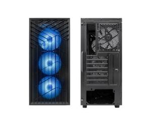 Caja Atx Semitorre Coolbox GA300 Grid Line ArGB Cristal Templado Negro