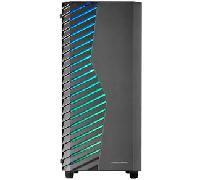 Mars Gaming MC-VOLT, Caja Gaming ATX, Ventilador ARGB 120mm, Rejilla Frontal ARGB, Ventana Lateral Completa Cristal Templado, Gestión de Cableado, Semitorre PC con Soporte Refrigeración Líquida, Negro