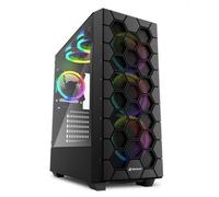 Caja ATX Sharkoon RGB HEX 2xUSB3.0 sin Fuente Negro
