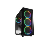Caja ATX - Sharkoon - TG4M - Negro - LED RGB - Ventiladores preinstalados