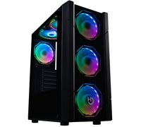 Hiditec Chasis Gaming V30 ARGB|Torre PC Gaming|Formato ATX y Micro ATX|Ventana Lateral y Frontal de Cristal Templado|Incluye Controladora|Incluye 4 Ventiladores hexagonales