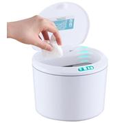 Caja automática de basura - caja de autobús sin toque inteligente 3L, caja de aperitivos o caja de almacenamiento de artículos pequeños, caja de almacenamiento de tela de escritorio eléctrica de carga