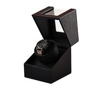 Caja Automática para Relojes, Reloj de Fibra de Carbono con Motor Silencioso para Reloj de Pulsera Mecánico, Girador de Reloj de Pulsera Mecánico, Funciona con Batería o Adaptador de CA