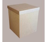 Caja baúl con tapa papel liso habana 400x400h400 mm Lucgel