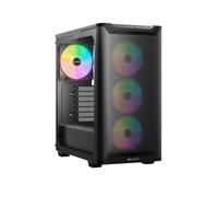 be quiet! Pure Base 501 LX Black Caja de PC, Efectos de iluminación inconfundibles, 4 Ventiladores Light Wings LX PWM preinstalados, presión de Aire Extraordinaria, Controlador ARGB y hub ARGB-PWM