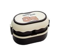 Caja bento cuadrada Kawaii, bonita caja de almuerzo apilable a prueba de fugas, contenedor de almuerzo estético janpenese con compartimentos divididos para trabajo escuela y preparación de comidas