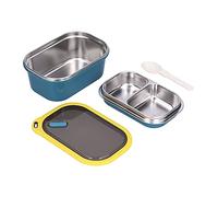 Caja Bentos Acero Inoxidable, Caja Almuerzo Bentos Doble Capa 1.2L Con Tapas Cajas Almacenamiento Contenedores Alimentos Sellados a Prueba Fugas para El Trabajo Viaje Picnic Escola (1.2L-Double-Blue)