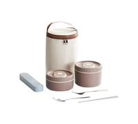 Caja Bentos de acero inoxidable resistente con bolsas de almuerzo aisladas, apto para microondas, contenedor de almacenamiento de alimentos de 4 compartimentos para, diseño a prueba de fugas,