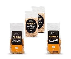 Caja Bonta de Espelta Ecológica, Galletas de Espelta con gotas de chocolate 1 x 250 g, Galletas de Espelta sin conservantes añadidos 1 x 250 g, Espelta inflada Ecológica 2 x 125 g