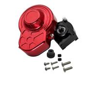 Caja Cambios Coche RC para Axial para SCX10 9028 90047 1/10 Caja Cambios De Transmisión Metálica 48P con Cubierta Protectora para Engranajes De Motor RC Camión para Rock Crawler(Black Red)