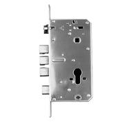 Caja central de la cerradura de la puerta, Caja de cambios de cerradura de puerta de acero inoxidable 6068 for accesorios de caja de 24x240 mm con opciones de gancho(No Hook)