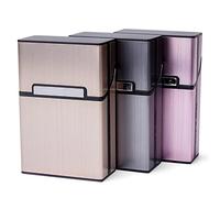 Caja Cigarrillos 3 Piezas Pitillera Portátil Pitilleras para Cigarrillos Hombre y Mujer, Cajetillas para Cigarrillos de Aluminio Plástico, Pitillera Hombre con Cerradura Magnética para 20 Cigarros