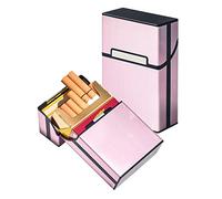 Caja Cigarrillos Pitillera Portátil 2 Piezas Pitilleras para Cigarrillos Mujer, Cajetillas para Cigarrillos de Aluminio Plástico, Pitillera Mujercon Cerradura Magnética para 20 Cigarros