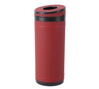 Caja Cilíndrica de Pañuelos Redondos, Estuche para Pañuelos de Coche de Cuero Resistente y Acero de Tungsteno, Soporte para Portavasos (rojo)