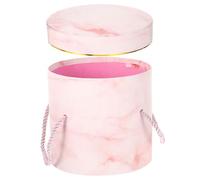 Caja Cilíndrica Rosa de Cartón para Arreglos de Flores y Obsequios | Formato Redondo, Fácil de Mover, Decorativa, para Jardinería y Hogar, No se Desvanece