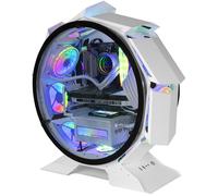Caja Circular Premium de Vidrio Templado Micro-ATX MCORBW (Blanca) - MARS GAMING