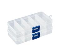 Caja clasificadora con 10 compartimentos ajustables de plástico, caja organizadora, caja organizadora, caja de perlas, 2 unidades