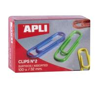 Caja Clips Color N2 32mm 100 Unidades Surtido