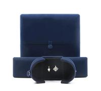 Caja Colgante De Doble Anillo Boda Terciopelo Diseño Especial, Estuche Regalo For Exhibición Joyería Calidad para Propuesta, Boda(Blue,Single Ring Box)