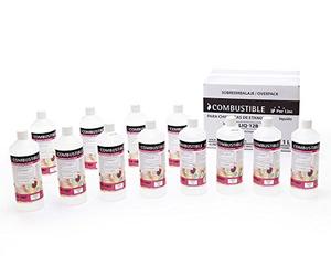Caja Combustible de Origen Natural líquido 12 Botellas Purline - Bioetanol 96% para chimeneas - sin Humo - Alta combustión