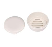 Caja Compacta de Forma Redonda, Soporte para Recipiente para Platos con Cubierta para Placa de Drenaje, Higiénico, para Viajes, Cocina, Baño, Lavandería, Compacto y Ligero