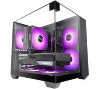 Mars Gaming Mc-visionm Caja Pc Compacta Microatx Triple Cristal Templado Doble Cámara Negro
