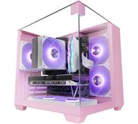 Caja compacta para juegos Micro-ATX MC-VISION con vidrio templado (rosa) - MARS GAMING