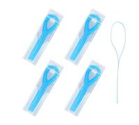 Caja con 4 enhebradores de hilo dental azul, hilo dental para aparatos ortopédicos, hilo dental multiusos, adecuado para aparatos ortopédicos e implantes