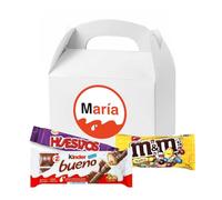Caja con asa Personalizada con Nombre Chocolate Chocolatinas Regalo Pareja Novio Novia San Valentín Aniversario Amigo Amigo Cumpleaños