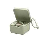 Caja con correa para chupete BIBS. Broche para chupete y caja esterilizadora. Material de calidad alimentaria libre de BPA 100 %. Hecho en Dinamarca. Sage