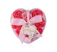 Caja con forma de corazón con rosas de baño, 9 x 4 g