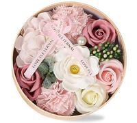 Caja con ramo de flores de jabón: set de regalo con jabones de rosa hechos a mano, lujoso arreglo floral artificial para ocasiones románticas, ideal para San Valentín, aniversarios, Navidad