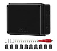 Caja Conexiones Estanca Exterior: Caja de conexiones IP65 ABS resistente al agua Caja de distribución exterior, 150 x 110 x 70 mm, Caja de conexión eléctrica externa de diámetro para 6-12 mm