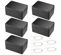 Caja Conexiones Superficie, Caja de Cables Conexiones Electricas 5 Piezas, Caja Negra Para Electrónica, Tapas de Plástico, Para Caja de Empalmes de Bricolaje, 83 x 58 x 34 mm