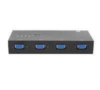 Caja conmutadora VGA con 4 puertos VGA de entrada y 1 de salida para compartir monitor entre varios ordenadores. Carcasa metálica. Compatible con
