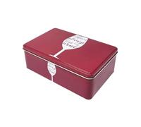 Caja contenedor de lata para cocina casa despensa rojo There is Always Time for a Wine 2 l 20 x 13 x 7 cm
