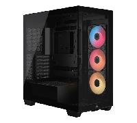 CORSAIR 3500X RS-R ARGB Caja de PC Semitorre - 3 Ventiladores RS120-R ARGB Preinstalados, Puede Incluir hasta 10 Ventiladores de 120mm, Compatible con Placa Base de Conexión Inversa - Negro