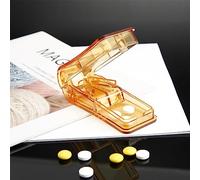 Caja Cortadora De Pastillas Portátil, Mini Caja De Medicamentos, Cortador De Tabletas, Caja De Pastillas De 6 Colores, Trituradora De Almacenamiento, Caja De Pastillas De Viaje, 1 Uds.,Marrón