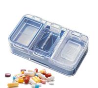 Caja cortadora de píldoras, estuche de doble capa para rebanar tabletas para una dosificación diaria, fácil almacenamiento de píldoras con seguridad, organizador portátil de medicamentos para