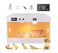 Caja Criadera de Pollitos, Caja Incubadora de Pollitos, Calentadora Jaula Grande de 96L, con Iluminación/Lámpara de Calefacción UVA, Puerta Corrediza para Lagartos, Geckos, Hámsteres, Patos