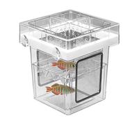 Caja criadora para pecera | Ventosa acrílica de 4 compartimentos | Caja divisora de criador | para incubadora de camarones Betta Guppy, aislamiento de eclosión de acuarios