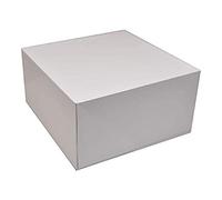 Caja cuadrada de cartón con tapa, 25,4 x 25,4 cm, caja de regalo blanca profunda, 4 unidades, 10x10, Blanco, 2
