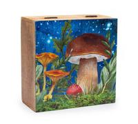 Caja cuadrada grande 15x17.5x8cm - Diseño seta verde azulado